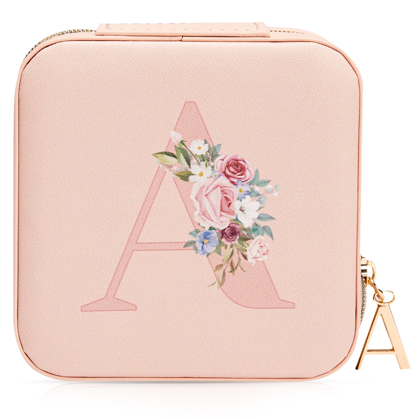 Mini Jewelry Case Letter "A” Pink