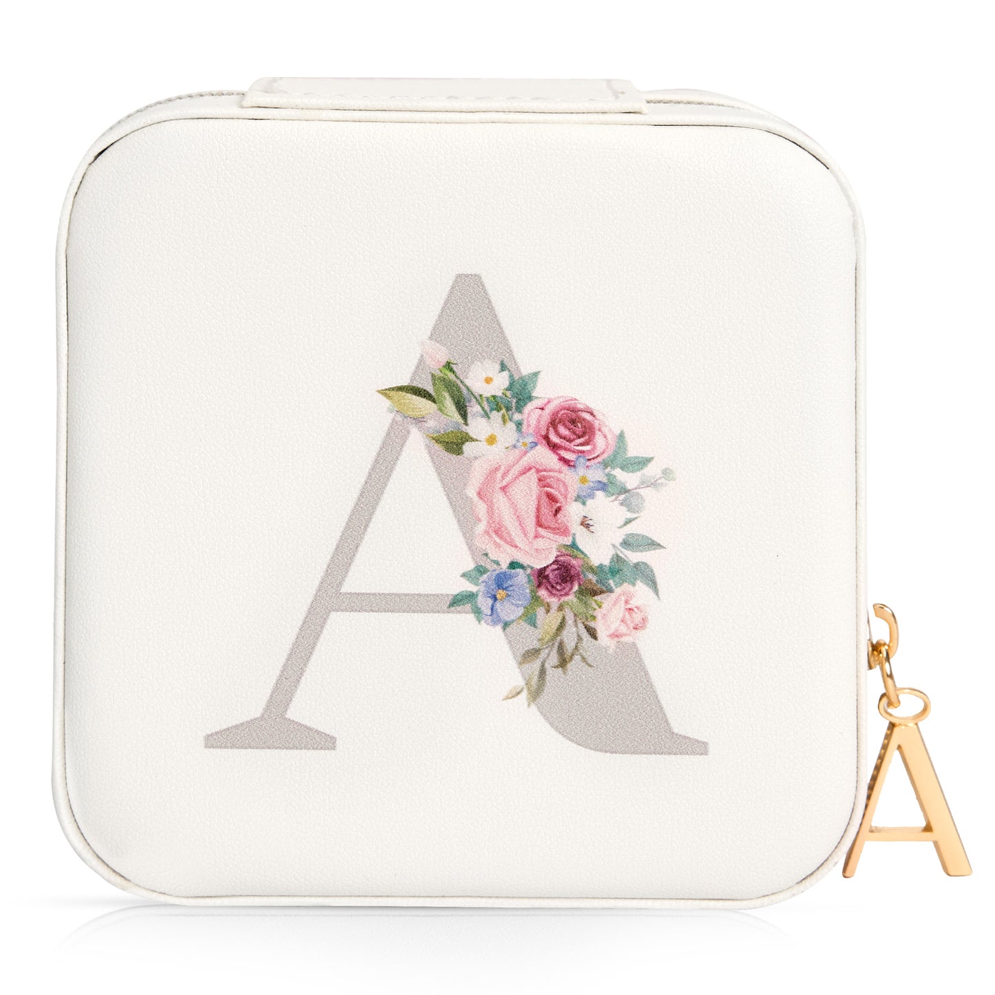 Mini Jewelry Case Letter "A” White