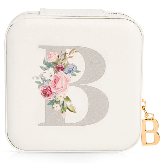 Mini Jewelry Case Letter "B” White