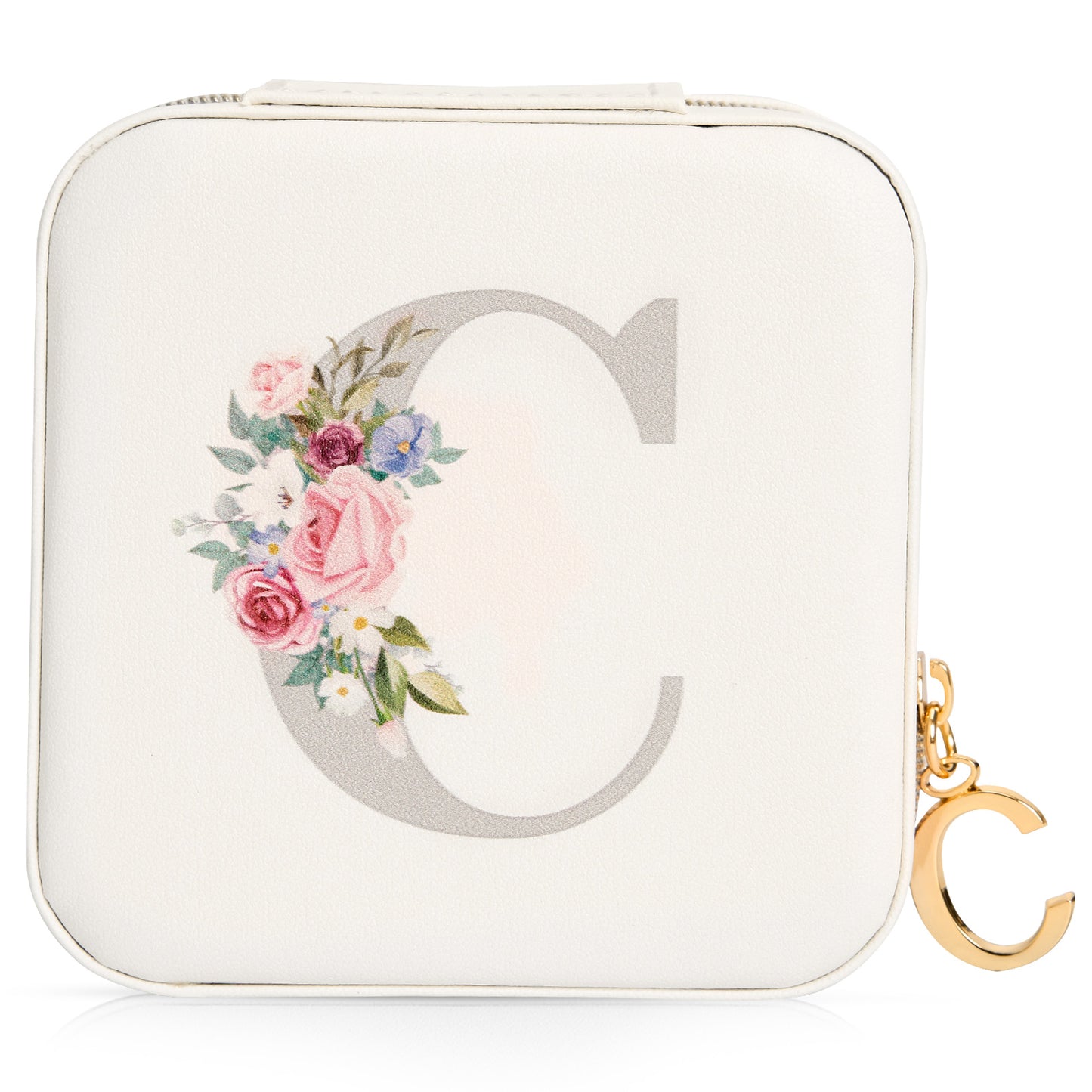 Mini Jewelry Case Letter "C” White