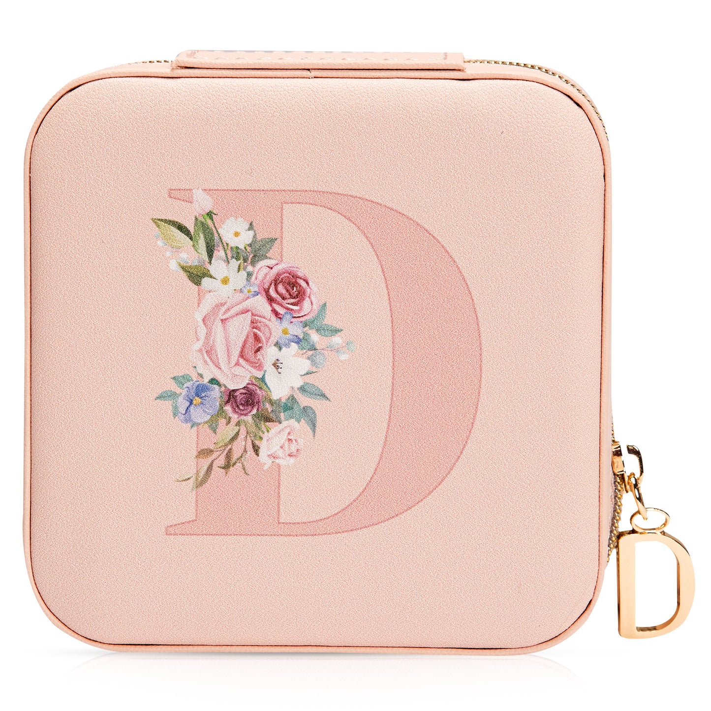 Mini Jewelry Case Letter "D” Pink