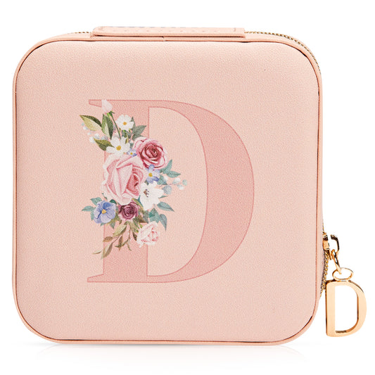 Mini Jewelry Case Letter "D” Pink