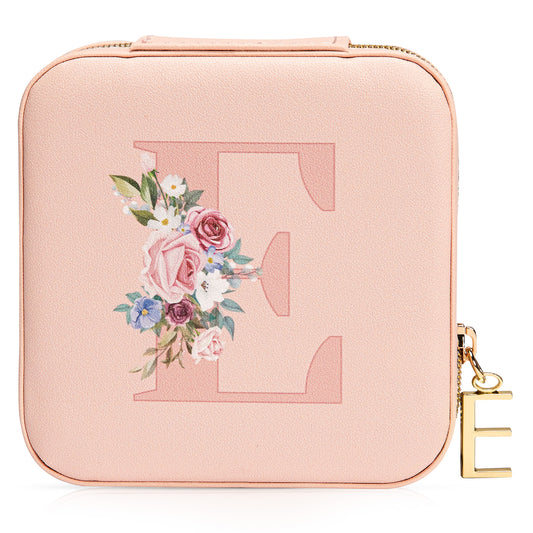 Mini Jewelry Case Letter "E” Pink