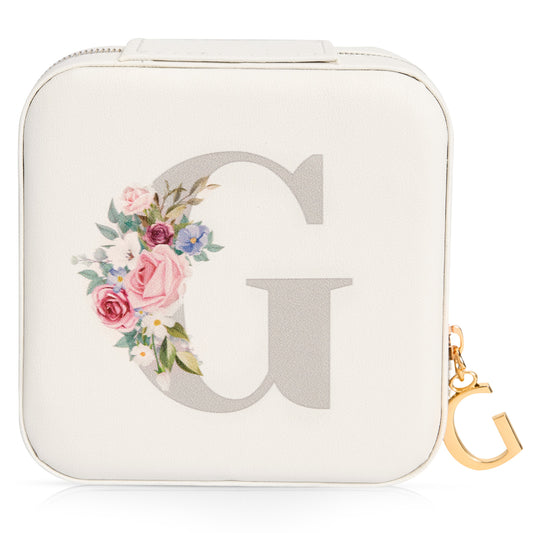 Mini Jewelry Case Letter "G” White