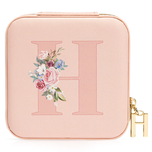 Mini Jewelry Case Letter "H” Pink