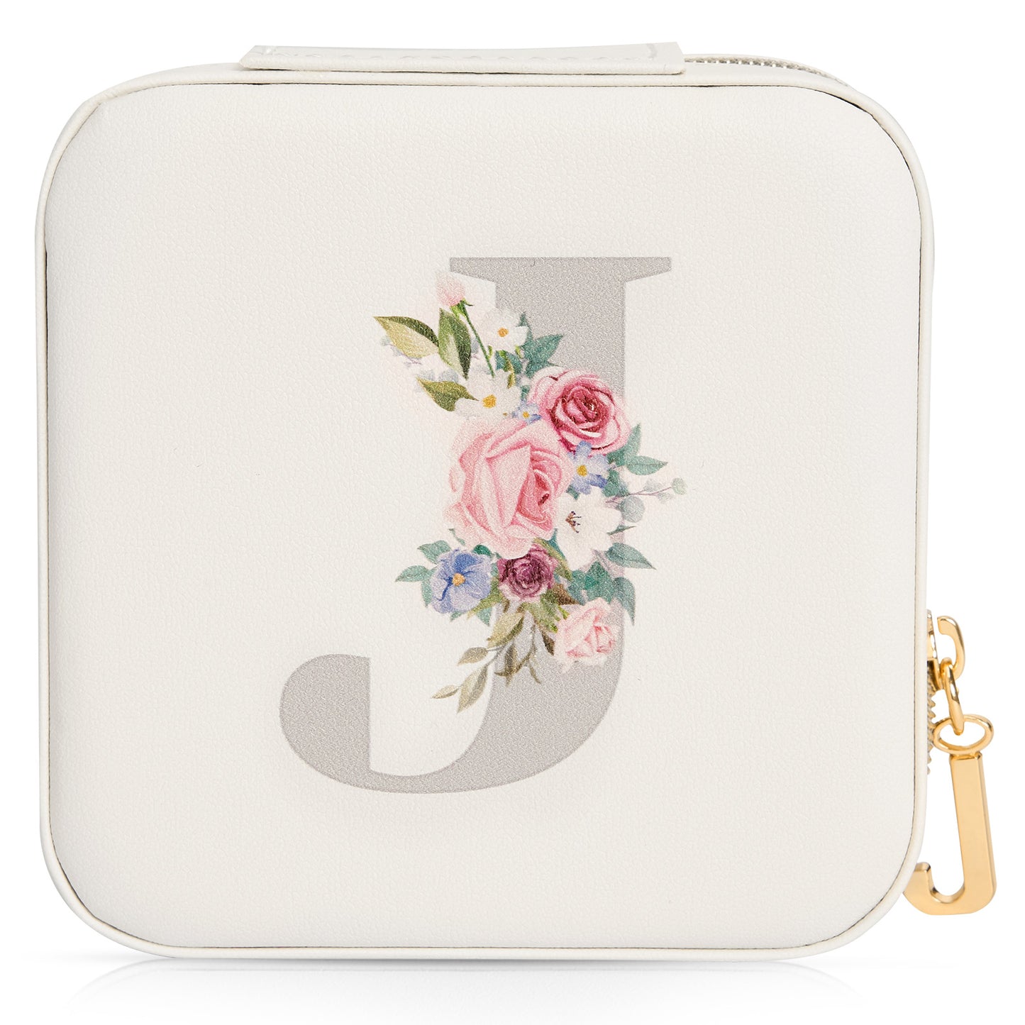 Mini Jewelry Case Letter "J” White