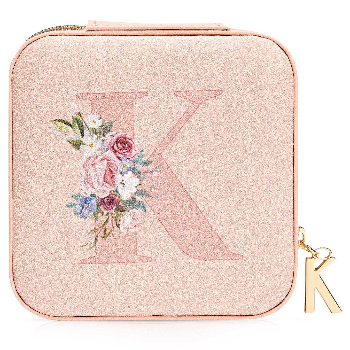 Mini Jewelry Case Letter "K” Pink