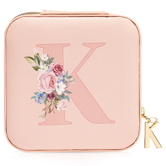 Mini Jewelry Case Letter "K” Pink