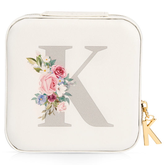 Mini Jewelry Case Letter "K” White