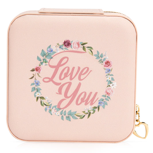 Mini Jewelry Case Letter "Love You” Pink