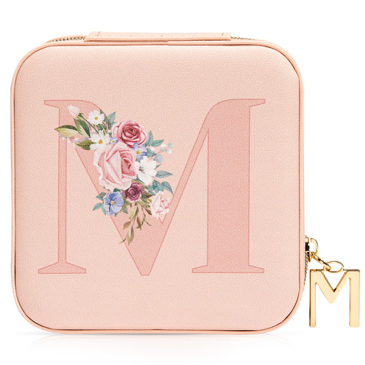 Mini Jewelry Case Letter "M” Pink