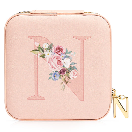 Mini Jewelry Case Letter "N” Pink