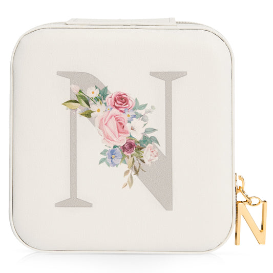 Mini Jewelry Case Letter "N” White