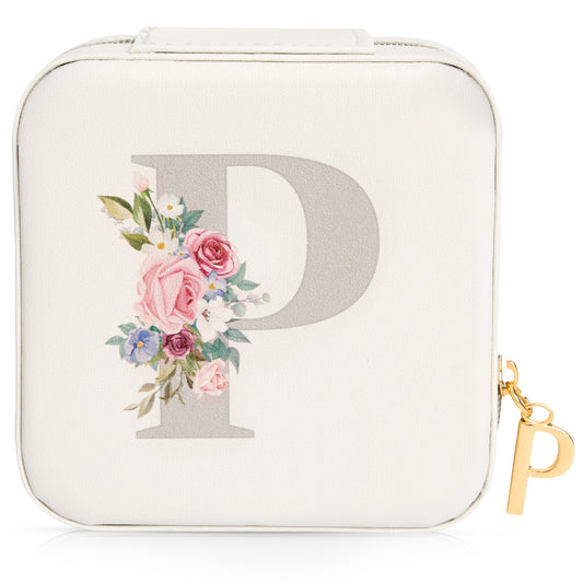 Mini Jewelry Case Letter "P” White