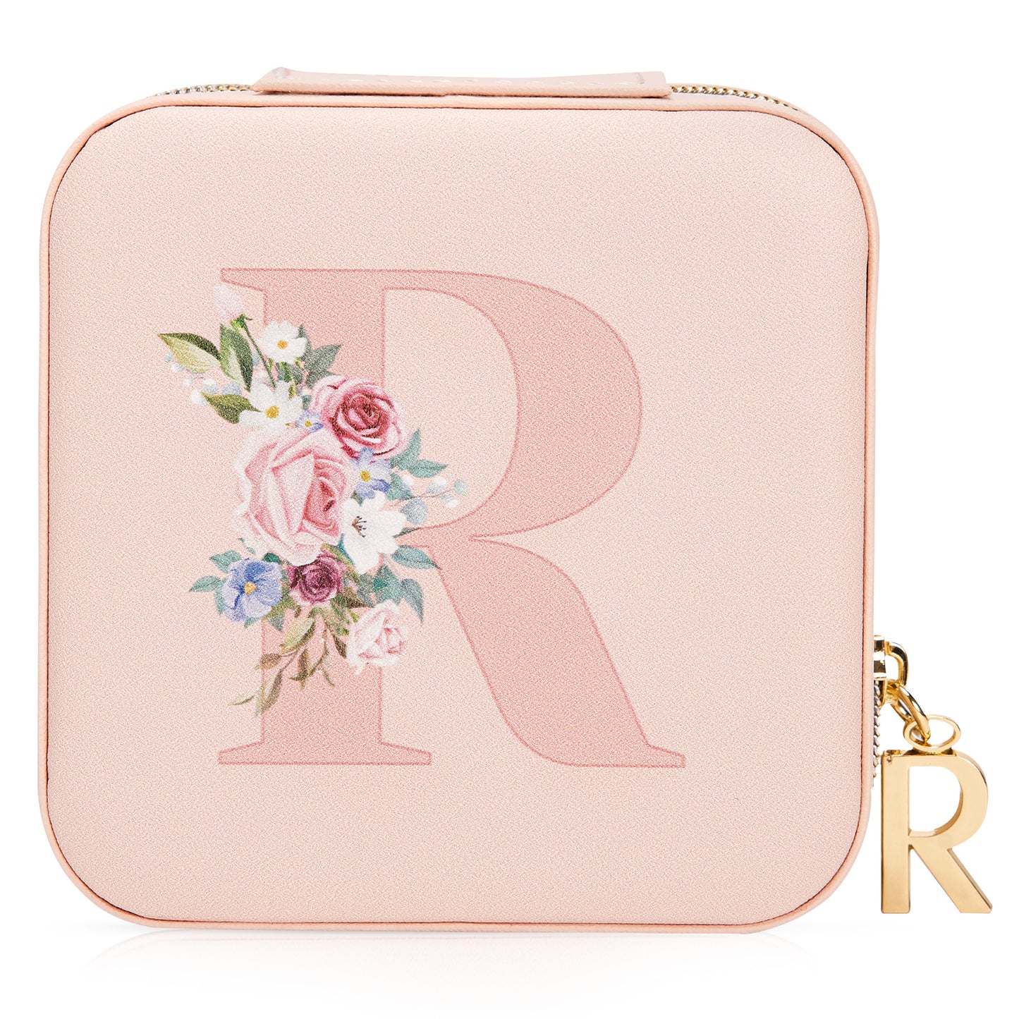 Mini Jewelry Case Letter "R” Pink