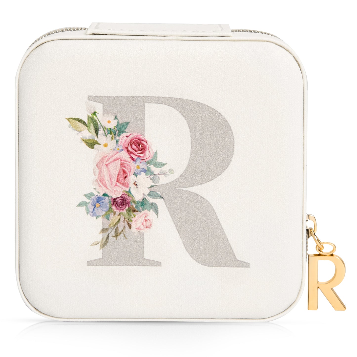 Mini Jewelry Case Letter "R” White