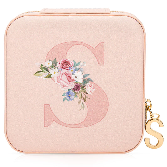 Mini Jewelry Case Letter "S” Pink