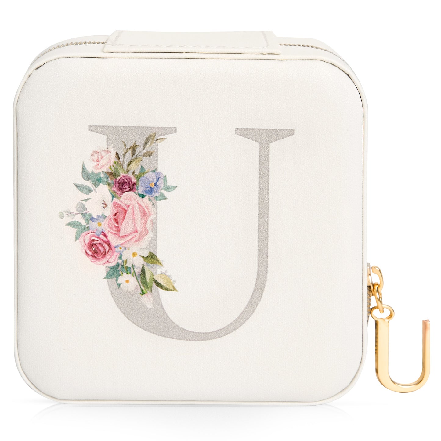 Mini Jewelry Case Letter "U” White