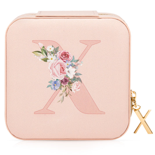 Mini Jewelry Case Letter "X” Pink