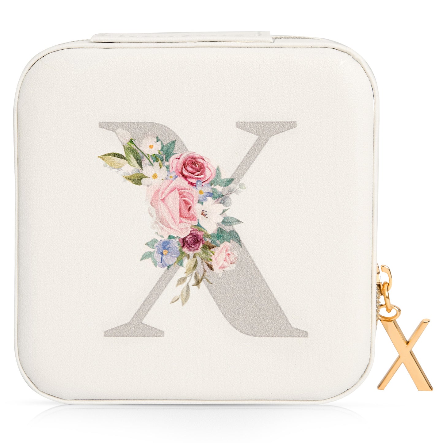 Mini Jewelry Case Letter "X” White