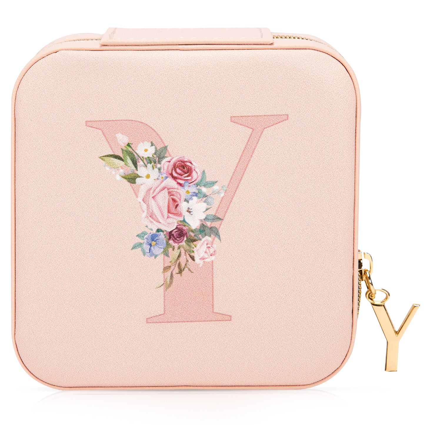 Mini Jewelry Case Letter "Y” Pink