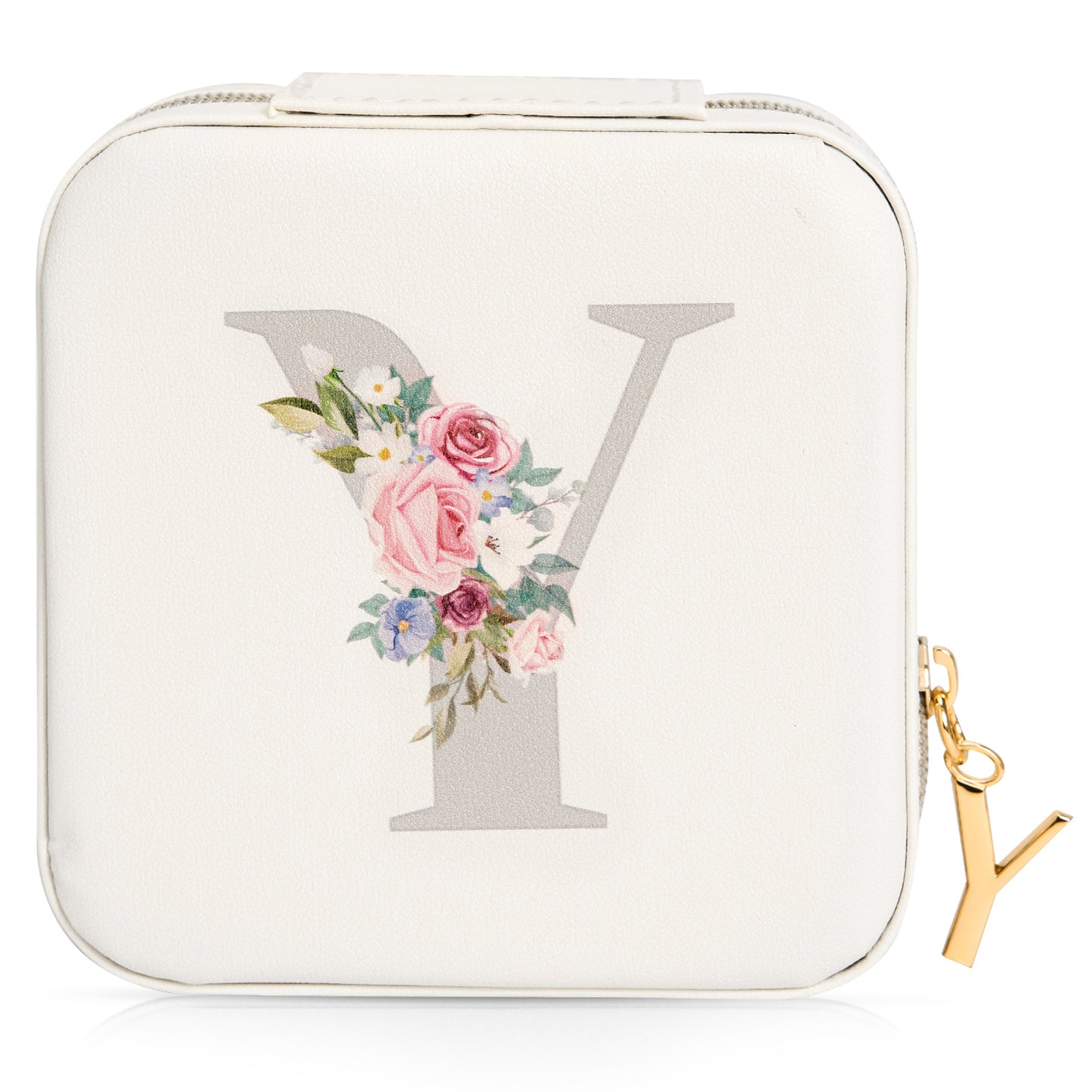 Mini Jewelry Case Letter "Y” White